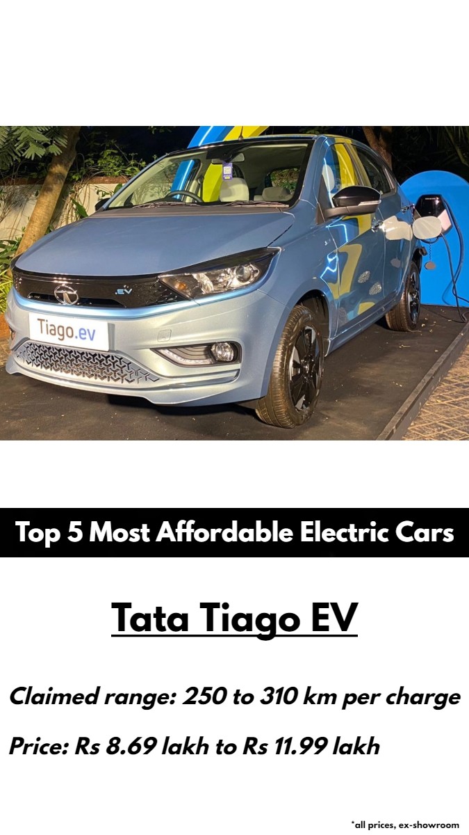 Top 5 most affordable electric cars Tiago EV, Citroen eC3 & more