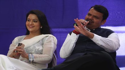 Maharashtra Chief Minister Devendra Fadnavis at his official residence 'Varsha' at Malabar Hill. (Express Photo/File)
