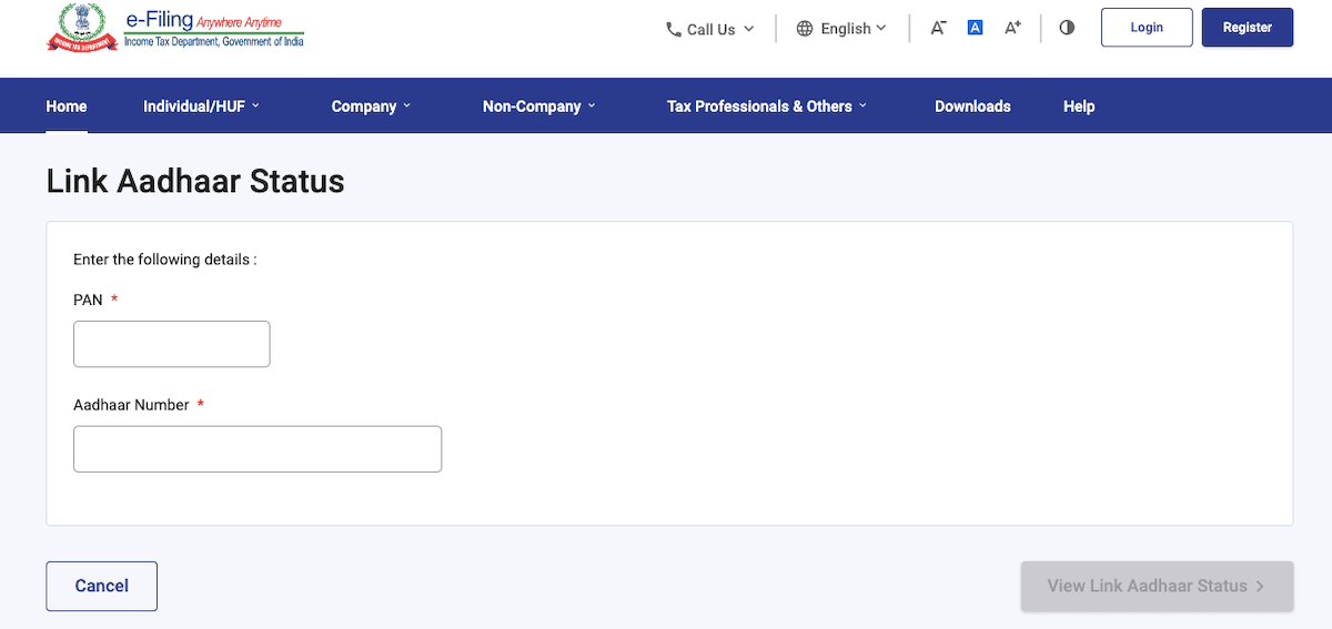 PANAadhaar Link Status Check on How to know