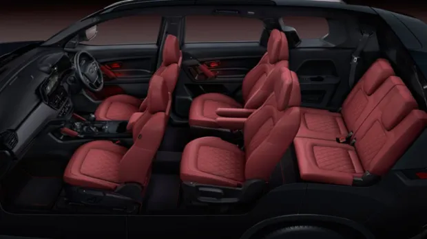 tata safari red dark edition interior