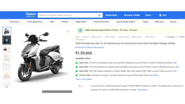 hero vida v1 flipkart