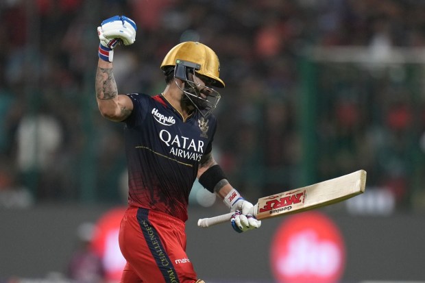 RCB's Virat Kohli reacts as he walks off the field after losing his wicket during the Indian Premier League cricket match between Royal Challengers Bangalore and Kolkata Knight Riders in Bengaluru. (Photo: AP)