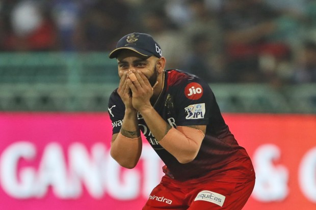 RCB's Virat Kohli gestures towards the end of the game during the Indian Premier League (IPL) cricket match between Lucknow Super Giants and Royal Challengers Bangalore in Lucknow on Monday. (Photo: AP)