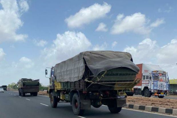 Indian Army troops reach the coastal line of Gujarat as it prepares for landfall of cyclone Biparjoy in the state. (Photo Credits: Indian Army)