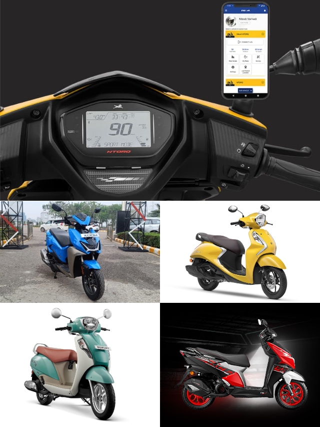Affordable Scooters with Bluetooth connectivity TVS NTorq, Suzuki