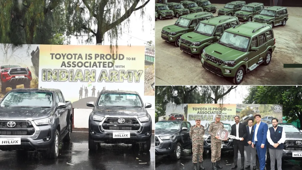 Toyota Hilux Mahindra Scorpio Indian Army