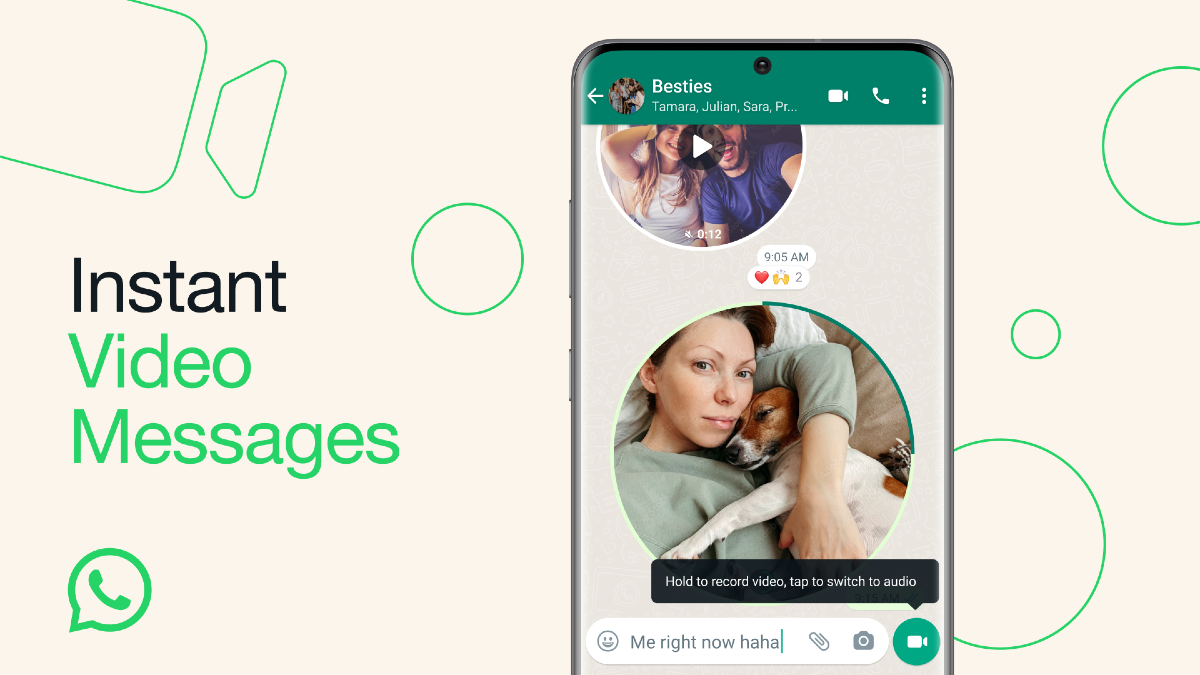 WhatsApp now lets you record short and share instant video messages