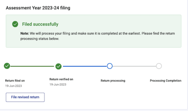 Income tax return status