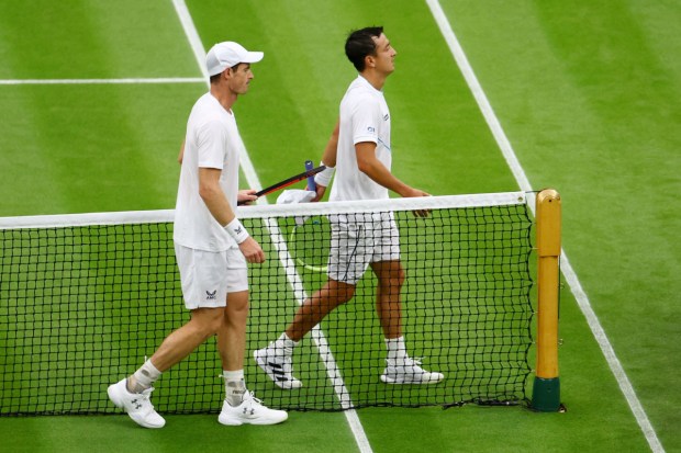 Murray with Peniston after their first round match. (Image: Reuters)