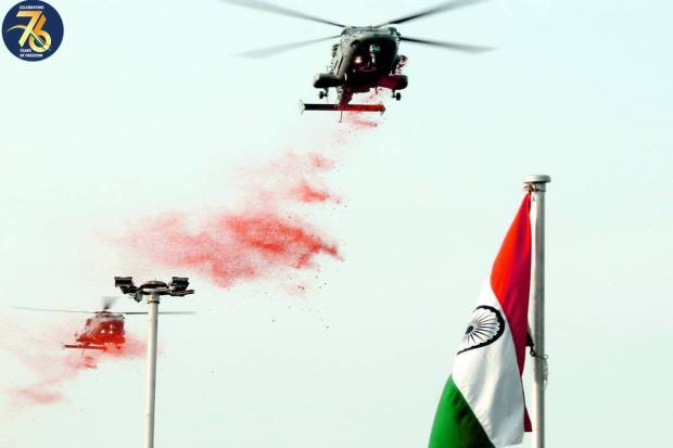 Glimpses of the Full Dress Rehearsal of the 77th Independence Day Celebrations at Red Fort in New Delhi on August 13, 2023.