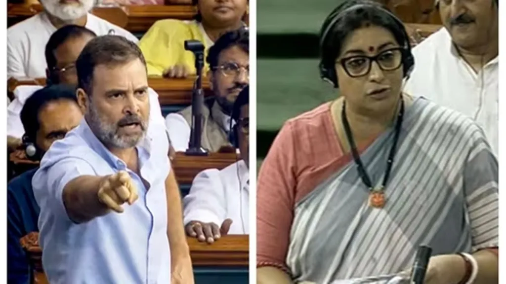 'Only a misogynistic man...': Smriti Irani hits out at Rahul Gandhi over flying kiss in Parliament