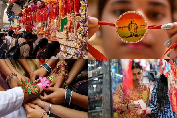 Raksha Bandhan is being celebrated with great frevour across India today. However, in some parts, the festival will be celebrated on Thursday as well. The day marks the unbreakable trust and immense love between sister and brother. On this day, sisters tie Rakhi, a sacred thread, around their brother’s wrists and wish them a prosperous and healthy life, while the brothers promise to protect and cherish their sisters. Here’s a glimpse of the celebrations –