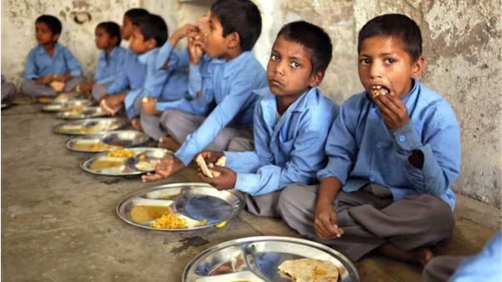 The CM served food to the children at a school here and also joined them for breakfast.