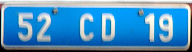 diplomatic number plate