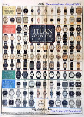 An early Titan Watches print ad, courtesy BG Dwarkanath