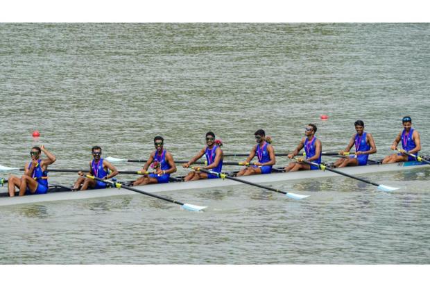 Another silver medal came in the men’s lightweight double sculls, where Arjun Lal Jat and Arvind showcased their rowing prowess. (Image/PTI)