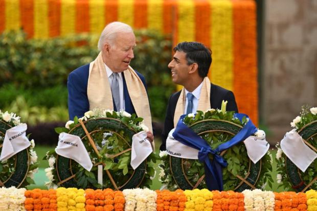 Prominent world leaders, including US President Joe Biden, UK Prime Minister Rishi Sunak, Italian Prime Minister Georgia Meloni, French President Emmanuel Macron, Brazilian President Lula De Silva, and Japanese Prime Minister Fumio Kishida, among others, paid homage to the 'Father of the Nation'. (Image/AP)
