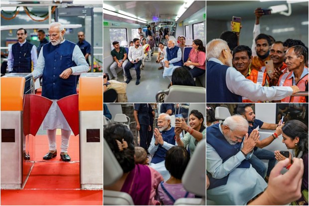 Prime Minister Narendra Modi on Sunday hopped on the Delhi Metro’s Airport Express Line on his way to inaugurate the Yashobhoomi convention centre in Dwarka. During his metro ride, he was seen interacting with co-passengers, including children. He travelled on Delhi Metro from Dwarka Sector 21 station to Yashobhoomi Dwarka Sector 25 station. He inaugurated the new Metro station and had an informal interaction with workers at the station. Take a look at pictures from his metro ride.