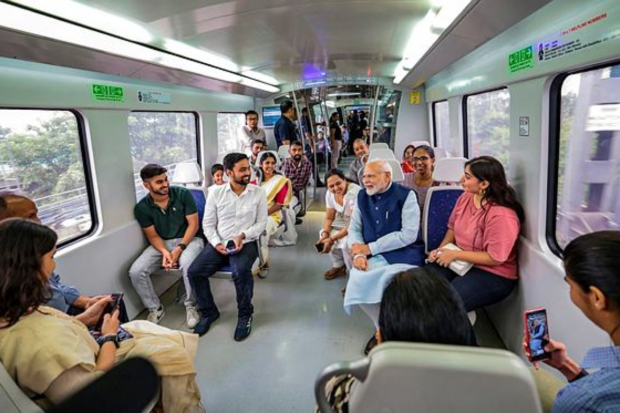 PM Modi has taken several metro rides this year. (Image: PTI)