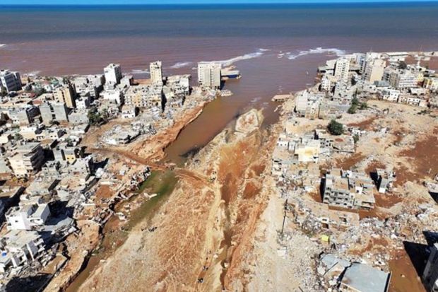 Officials in eastern Libya warned the public about the coming storm, and on Saturday, they ordered residents to evacuate coastal areas, fearing a surge from the sea. But there was no warning about the dams collapsing. (Marwan Alfaituri/via REUTERS)