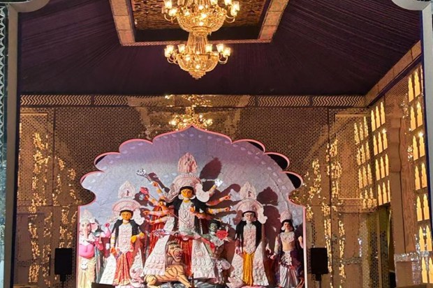 A Durga Puja pandal at Lokhandwala Kandivali East Mumbai. (Courtesy: Sangya Bhattacharyya and Devalina Mukherjee)
