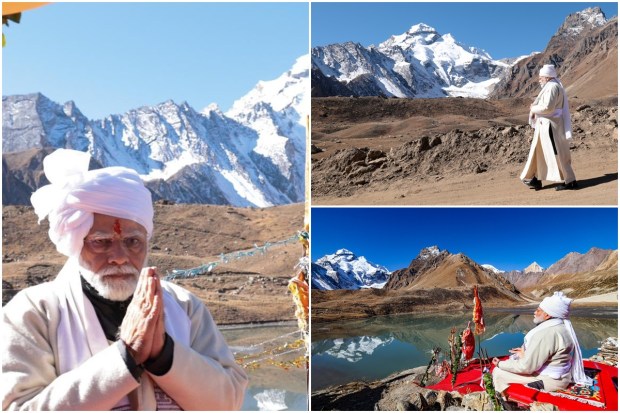 Prime Minister Narendra Modi on Thursday arrived at Adi Kailash peak at Jolingkong, Pithoragarh District of Uttarakhand. He visited Adi Kailash, an abode of Lord Shiva and also offered prayers at Jageshwar Dham and Parvati Kund. (PTI Photos)