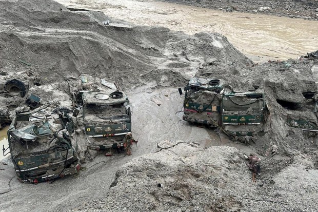 At the site of the incident in Burdang, army vehicles have been dug out and stores were recovered. The Army has also deployed tracker dogs and special radars in the search operations. (Reuters Photo)