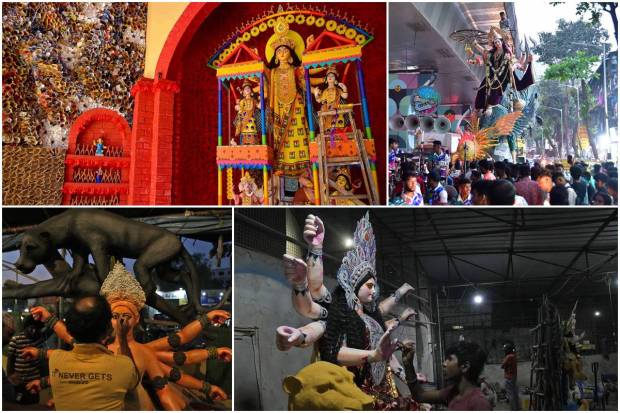 Durga Puja festival is all set to take place this year between October 20 and October 24, and devotees are preparing for Durgotsava with full enthusiasm. Idols of Goddess Durga are taking final shape, and huge pandals are erected in different parts of the country.Durga Puja is also known as Sharodotsav. It is an annual Hindu festival celebrated in the Indian subcontinent. People revere and pay homage to the Hindu goddess Durga. It is celebrated because of goddess Durga's victory over Mahishasura (demon).In the month of Ashwin, the festival is observed in the Indian calendar. It corresponds to September–October in the Gregorian calendar.For the Durga Puja festival, the Odisha state government has declared a 10-day holiday in schools from October 20 to October 29.Here are some pictures from the festivities. Have a look: