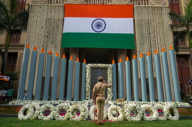 Rotary Club members and students of the Mithibhai College joined the march held in remembrance of the martyrs. (PTI Photo)