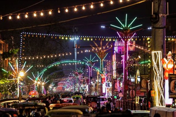 An illuminated view of the walled city on the occasion of Diwali festival in Jaipur on November 10. (Image: PTI)