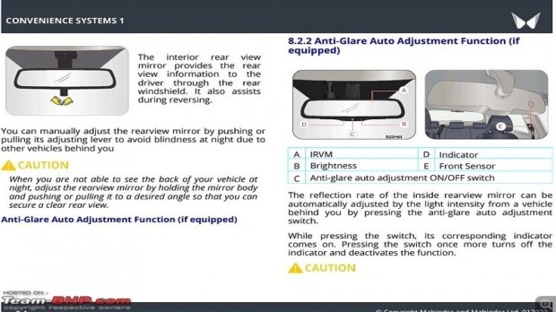 Mahindra XUV700 auto IRVM