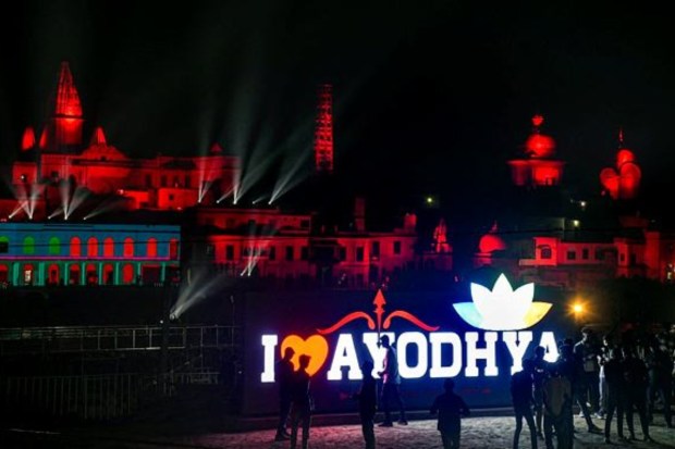 Ayodhya echoed with 'Jai Shri Ram' after the representatives of the Guinness Book of World Records who counted the lamps using drones and gave the status of world record to the city. (Image: PTI)