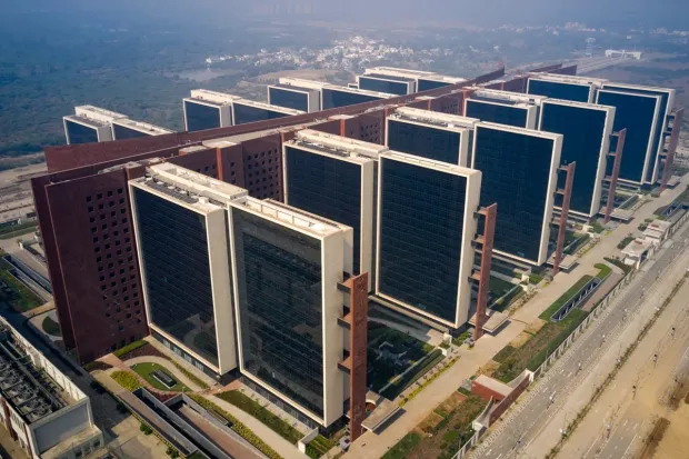 The SDB has nine towers of 15 floors each and has nearly 4,500 diamond trading offices with office spaces ranging from 300 sq ft to 1 lakh sq ft. (PTI Photo)