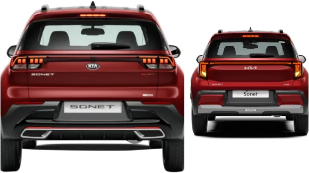 Kia Sonet old vs new rear