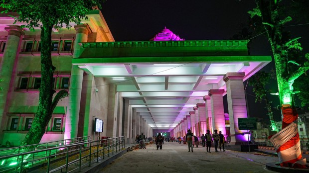 The newly-inaugurated extension wing of the Ayodhya Dham Junction. (Image: PTI)