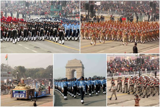 Commuters were stuck in traffic jams near India Gate in central Delhi on Tuesday as vehicular movement was affected due to a full dress rehearsal for the Republic Day parade. The rehearsal started at 10:30 am from Vijay Chowk and passed via Kartavya Path, C-Hexagon, Netaji Subhas Chandra Bose statue roundabout, Tilak Marg, Bahadur Shah Zafar Marg and Netaji Subhas Marg before culminating at the Red Fort.To facilitate smooth passage of the parade, traffic movement on Kartavya Path, from Vijay Chowk to India Gate, was stopped at 6 pm on Monday. The stretch reopened after the dress rehearsal was completed on Tuesday. (Images: MoD and PTI)