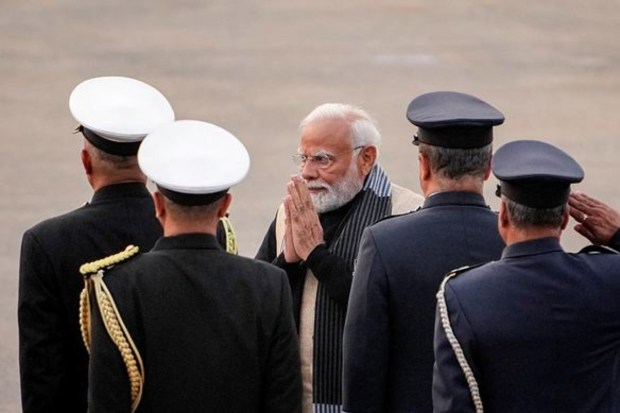Prime Minister Narendra Modi arrives for the ceremony. (Image: PTI)