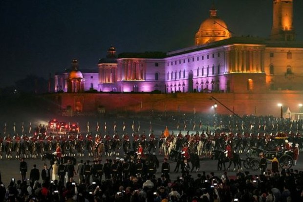 The spectators, consisting of both young and old people, cheered as the bands performed, and many also chanted 'Bharat Mata ki Jai' at the end of the ceremony. (Image: PTI)