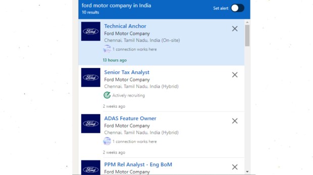 Ford India jobs