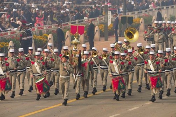 A contingent of the French military marched down the Kartavya Path on January 26. (Image: PTI)