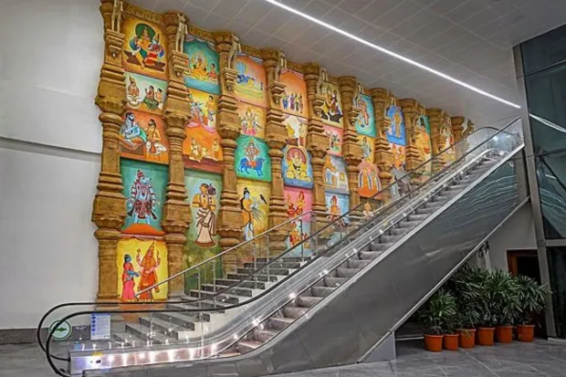The recently constructed integrated terminal building at Tiruchirappalli International Airport is equipped with 60 check-in counters, 5 baggage carousels, 60 arrival immigration counters, and 44 departure emigration counters. (Photo: PTI)
