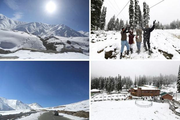 As we enter the season known for its heightened probability of snowfall, particularly in the higher reaches, the anticipation for winter's scenic charm is met with an unusual scenario. Despite this period traditionally marking the peak of snowfall, many hilly states, including Kashmir and Himachal, have experienced minimal to no snowfall so far. Few weeks ago, light to moderate snowfall graced the upper reaches of the Kashmir valley and other mountainous areas. As we eagerly await the first snowfall of the year in the Himalayas, let's reminisce about the captivating visuals captured during the previous snowfall, preserving the enchanting essence of the winter landscape.