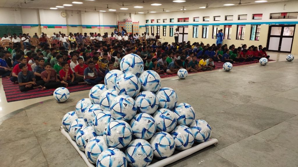 As part of this programme, more than 11 lakh FIFA footballs will be distributed throughout the country (Image/@EduMinOfIndia)