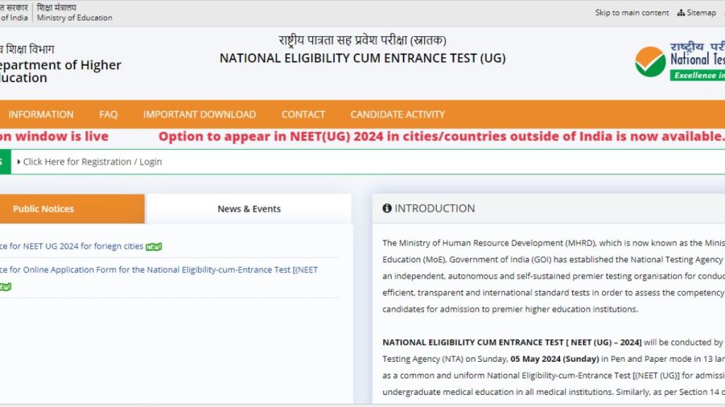 NEET UG 2024 Registration