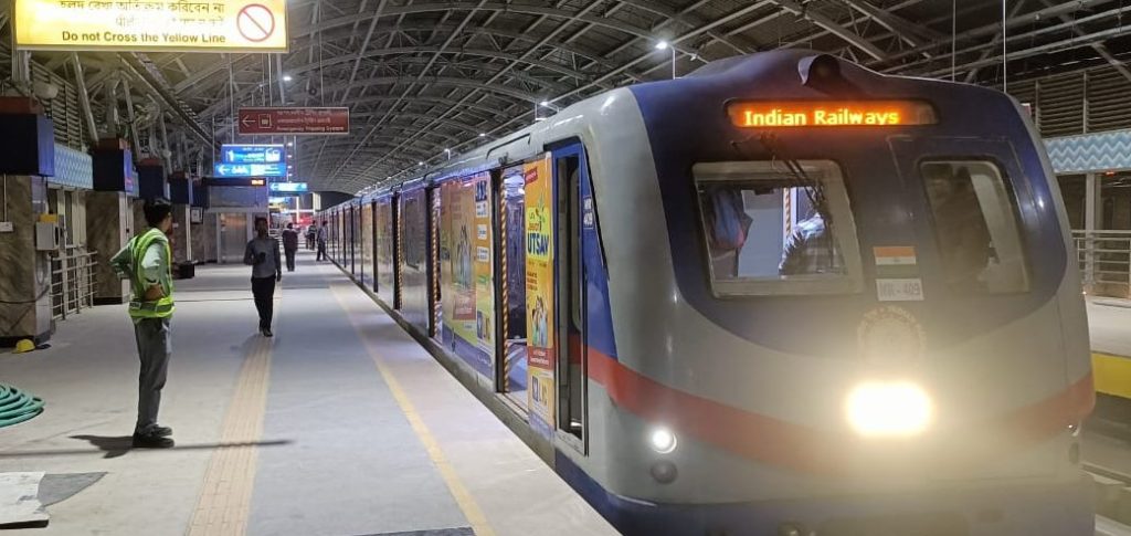 Maiden trail run between Noapara and Dumdum Cantonment metro stations was conducted for the first time on March 24 (Image/Kolkatametro)