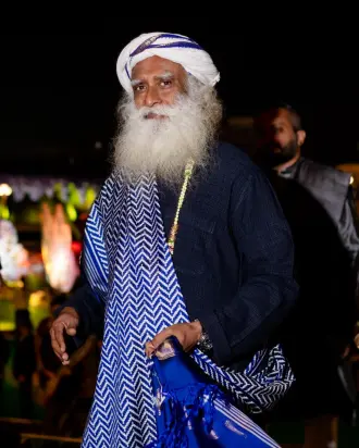 Sadguru at Anant Ambani and Radhika Marchant's pre-wedding bash. Photo Credit: PR Handout)