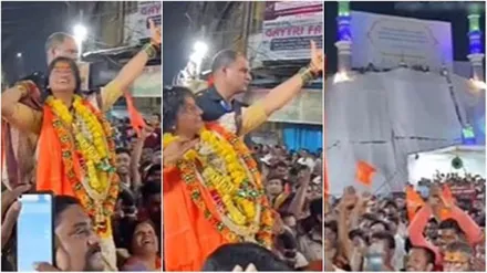 Hyderabad: BJP candidate's 'arrow towards mosque' gesture sparks controversy, Owaisi calls it vulgar