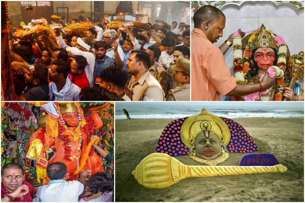 Devotees arrived in large numbers in temples in different parts of the country to offer prayers on the occasion of the 'Hanuman Jayanti' festival on Tuesday.A Hindu festival, Hanuman Janmotsav celebrates the birth of the Hindu deity and one of the main characters of the Ramayana, Lord Hanuman. In each state of India, the celebration of Hanuman Jayanti varies by time and tradition. In most states of north India, the festival is observed on the full moon day of the Hindu month of Chaitra. Talking about south India, in Karnataka, Hanuman Jayanti is observed on Shukla Paksha Trayodashi, (during the Vaishakha Maasa). In Tamil Nadu and Kerala, it is celebrated during the month of Dhanu (called Margali in Tamil). In Odisha, Hanuman Janmotsav is observed on Pana Sankranti. This coincides with the Odia New Year.Here are some photos from different parts of the country. Have a look:
