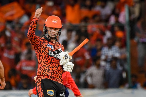 Abhishek Sharma, the explosive opener of Sunrisers Hyderabad, surpassed RCB's Virat Kohli in the last league match against Punjab Kings on May 19. Sharma has smashed most sixes by an Indian player in a season of IPL. Previously, Kohli held this record for hitting 38 sixes in 2016 edition of IPL. Sharma, on his part, has slammed 39 maximums so far. (PTI Photo)