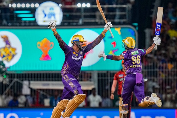 Venkatesh Iyer played a match-winning innings, scoring a rapid half-century that set the tone for a swift and successful chase. (PTI Photo)